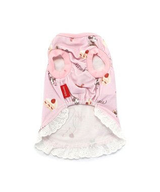 PET PARADISE ディズニー ミニーマウス  ペティヒート タンクトップ 苺 ケーキ柄 小型犬 ピンク（淡）