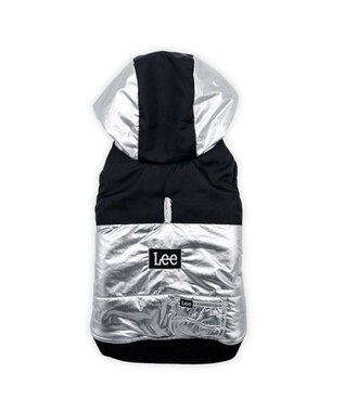 PET PARADISE Lee フード付 綿入れベスト 《シルバー》 中型犬 大型犬 シルバー×ブラック