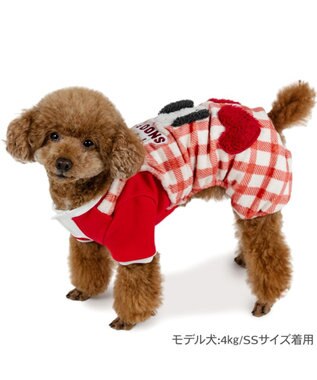 PET PARADISE スヌーピー ハートボア ロンパース  小型犬 レッド