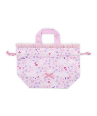 Mother garden マザーガーデン 野いちご ランチ巾着 《小花いちご柄》 小花いちご柄