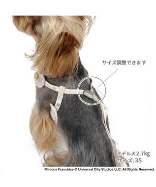 ❤犬ハーネスLLサイズ チェック柄 グレー黒エンブレム