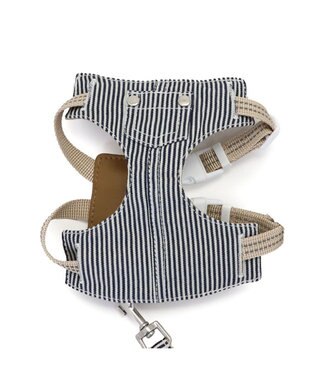 PET PARADISE ペットパラダイス ヒッコリー スリム ハーネス＆リード SS 小型犬 紺(ネイビー・インディゴ)