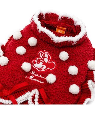 PET PARADISE ディズニー ミニーマウス リボン ニット 小型犬 レッド