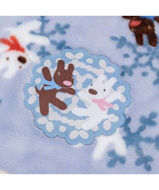 PET PARADISE リサとガスパール ボア ブランケット 《雪編み柄》 ブルー