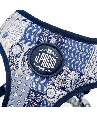 PET PARADISE J.PRESS ペイズリー ハーネス＆リード Ｓ 小型犬 ネイビー