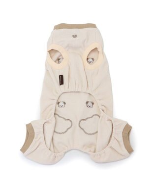 PET PARADISE ペットパラダイス くまちゃん刺繍  プレミアムペティヒート  ロンパース 小型犬 白～オフホワイト