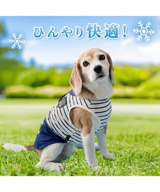 PET PARADISE ペットパラダイス 接触冷感 マリン風 タンクトップ 中型犬 大型犬 ネイビー
