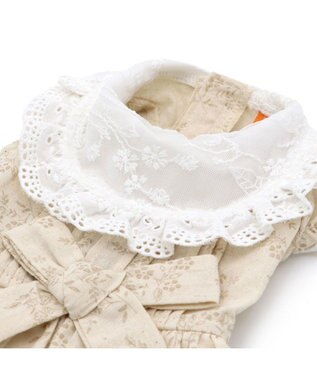 PET PARADISE ペットパラダイス ナチュラルレース ワンピース 小型犬 ベージュ✕ホワイト