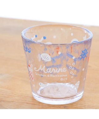 Mother garden しろたん ガラスカップ 《マリン柄》径7.8cm マリン柄