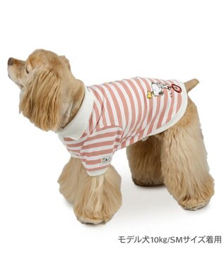 PET PARADISE スヌーピー ポロシャツ 《ボーダー》 中型犬 大型犬 ホワイト×レッド