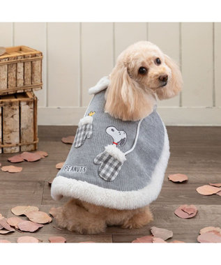 PET PARADISE スヌーピー 手袋 ポンチョ 小型犬 グレー