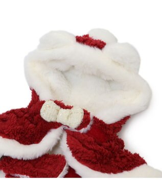 PET PARADISE ペットパラダイス サンタさん くま ポンチョ 小型犬 レッド