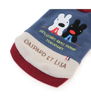 PET PARADISE リサとガスパール ワンダフル ストレッチ フリース 切替トレーナー 小型犬 紺