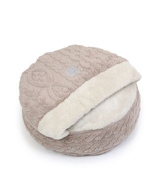 PET PARADISE ペットパラダイス  遠赤外線  寝袋 丸型《アラン柄》 50cm ベージュ