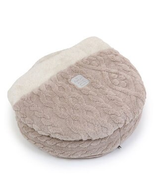 PET PARADISE ペットパラダイス  遠赤外線  寝袋 丸型《アラン柄》 50cm ベージュ