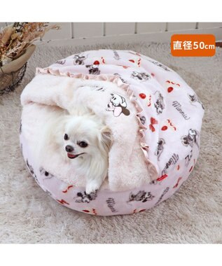 PET PARADISE ディズニー ミニーマウス 丸形寝袋 遠赤外線 《ケーキ柄》 50cm ケーキ柄