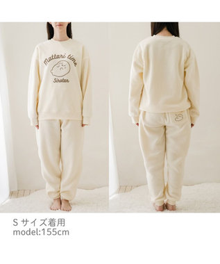 しろたん フリース ルームウェア 上下セット ユニセックス