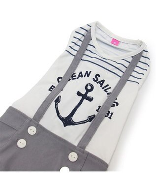 PET PARADISE ペットパラダイス エコメイド 天竺 パンツつなぎ 《マリン柄》 小型犬 マリン柄