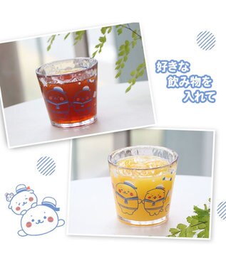 Mother garden しろたん ガラスカップ 《マリン柄》径7.8cm マリン柄