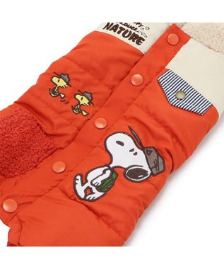 PET PARADISE スヌーピー 遠赤外線 綿入れつなぎ 小型犬 オレンジ