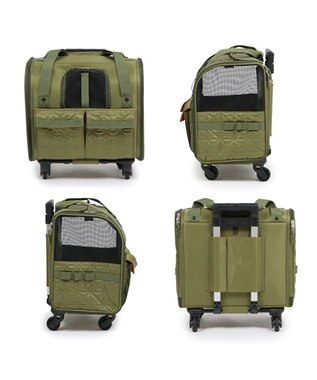 PET PARADISE ペットパラダイス キャスター付き キルト 折り畳みキャリー カーキ