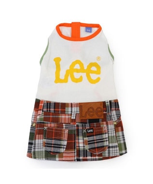 PET PARADISE Lee スカートつなぎ パッチワーク 小型犬 ホワイト×オレンジ