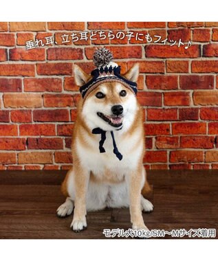 PET PARADISE ペットパラダイス ボンボン付き 男の子 ニット 帽子 中型犬 ＳＭ～Ｍ マルチカラー