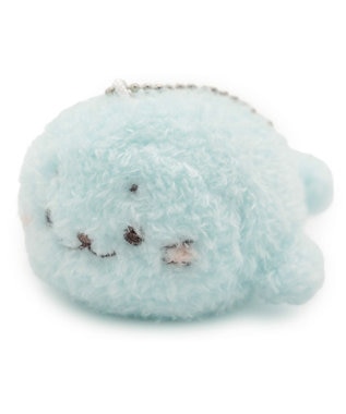 Mother garden しろたん ふわふわキーホルダー 《水色》 単品 ライトブルー
