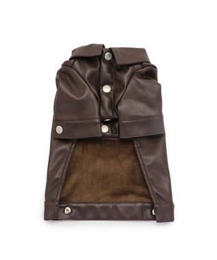 PET PARADISE J.PRESS フェイクレザー ジャケット 小型犬 茶系