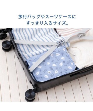 Mother garden しろたん トラベルポーチ 《旅行柄》 ブルー