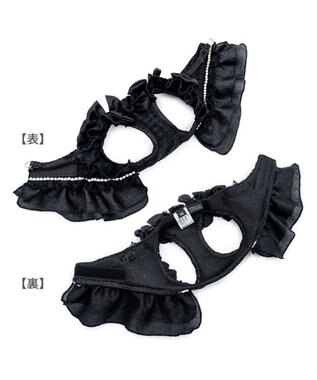 PET PARADISE cherircouture ツイード ベストハーネス 《ブラック》 Ｓ ブラック