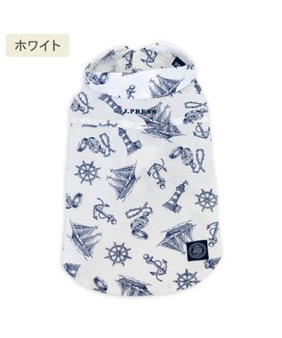 PET PARADISE J.PRESS マリンシャツ  《 ホワイト》 小型犬 ホワイト×ネイビー