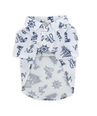 PET PARADISE J.PRESS マリンシャツ  《 ホワイト》 小型犬 ホワイト×ネイビー