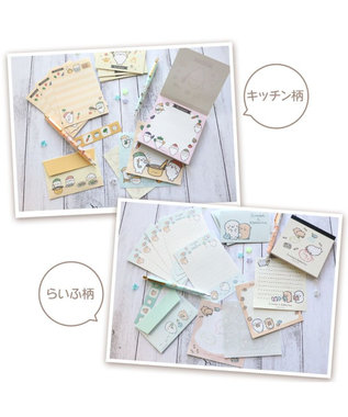 Mother garden しろたん らいふ柄 スクエアメモ & ミニレターセット 2点セット -