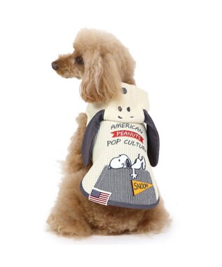 PET PARADISE 犬の服 犬 スヌーピー パーカー 【小型犬】 アメカジ 耳付き グレー