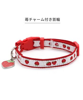 PET PARADISE ペットパラダイス 苺チャーム付き首輪 SS レッド