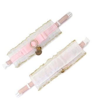 PET PARADISE ディズニー マリー 猫 フリル 首輪 《小 / 中》 ピンク(淡)