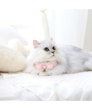 PET PARADISE ディズニー マリー 猫 フリル 首輪 《小 / 中》 ピンク(淡)