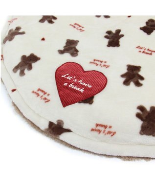 PET PARADISE ペットパラダイス くまちゃん 遠赤外線 ボアマット 丸型 (70cm) ブラウン