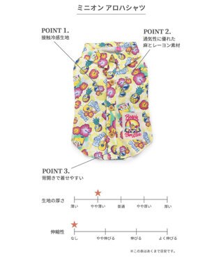 PET PARADISE ミニオン ハイビスカス柄 アロハシャツ 【小型犬】 黄