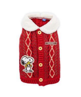 PET PARADISE スヌーピー ハグ 背開き ニット 《レッド》 小型犬 レッド