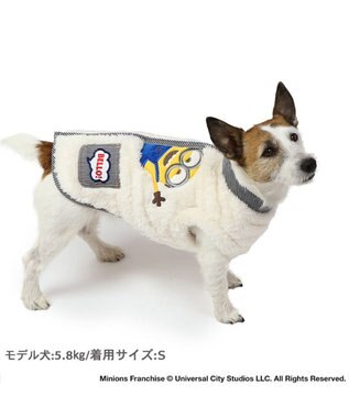 PET PARADISE ミニオン ボブ ジップ ボアベスト 小型犬 ホワイト