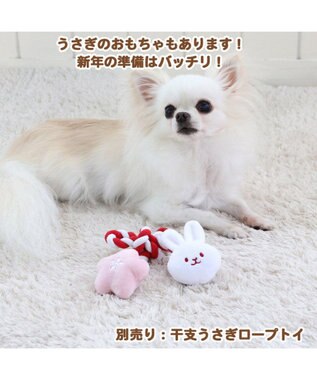 PET PARADISE 犬服 卯 犬 猫 帽子 ウサギ 【小型犬】 ピンク ホワイト ピンク（淡）