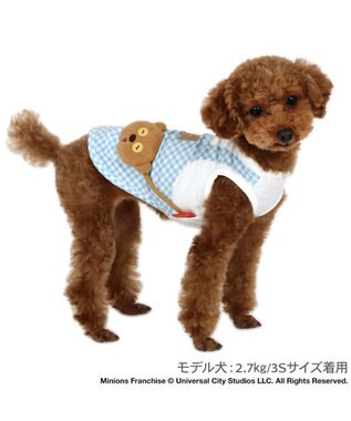 PET PARADISE ミニオン ティム エコメイド ポシェット風 タンクトップ 小型犬 ホワイト×ブルー