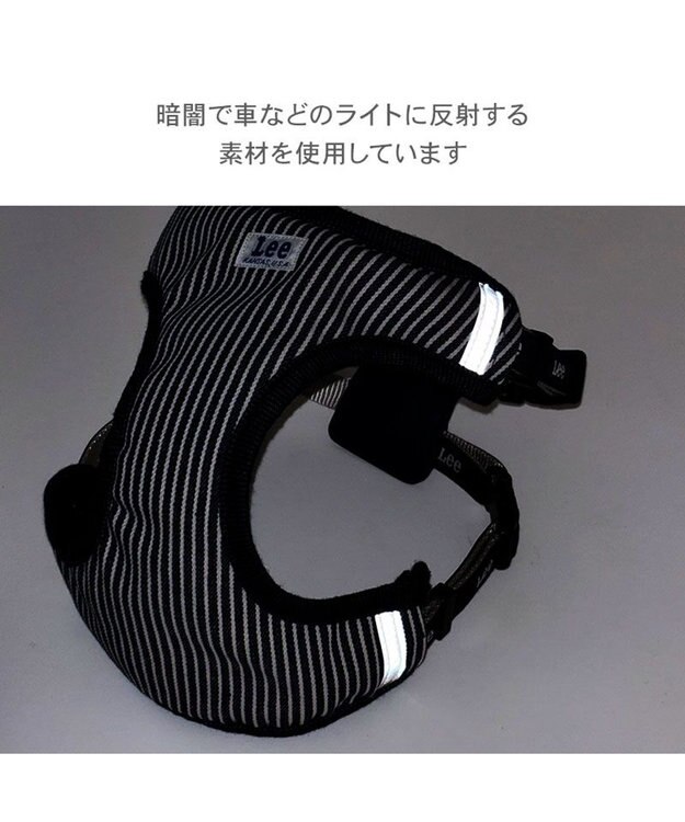 PET PARADISE Lee ヒッコリー ロゴ リュック付きハーネス  ３Ｓ 小型犬 ネイビー×ホワイト