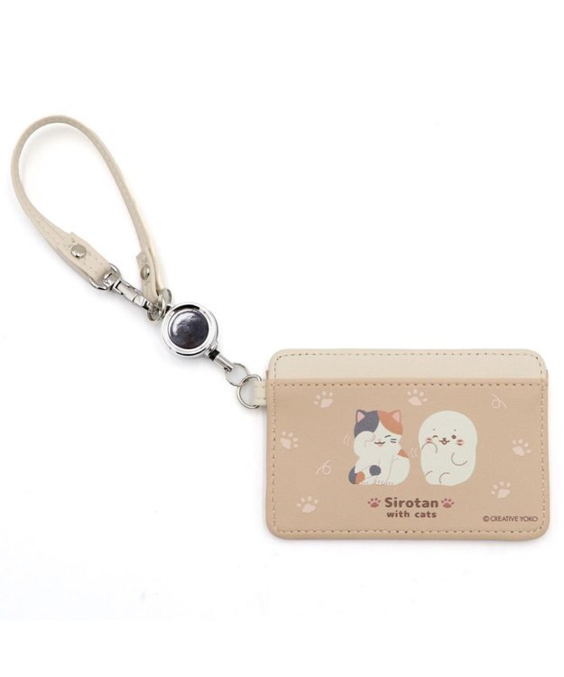 Mother garden しろたん リール付きパスケース 《with cats》 単品 with cats