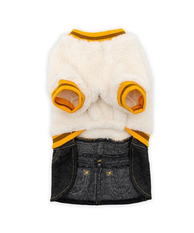 PET PARADISE Lee ボア リブ スカートつなぎ 小型犬 ホワイト×ブラック