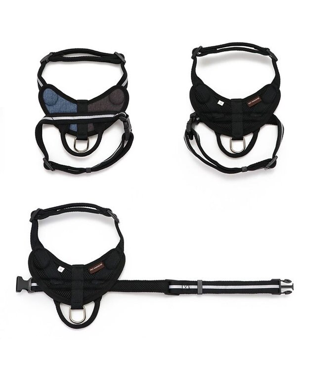 PET PARADISE ヘッドインハーネス 【Ｓ】 オレンジ / ブルー【  小型犬】 ブルー×ブラウン