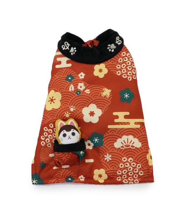 PET PARADISE ペットパラダイス  遠赤外線 レトロぬくぬく半纏 小型犬 レッド