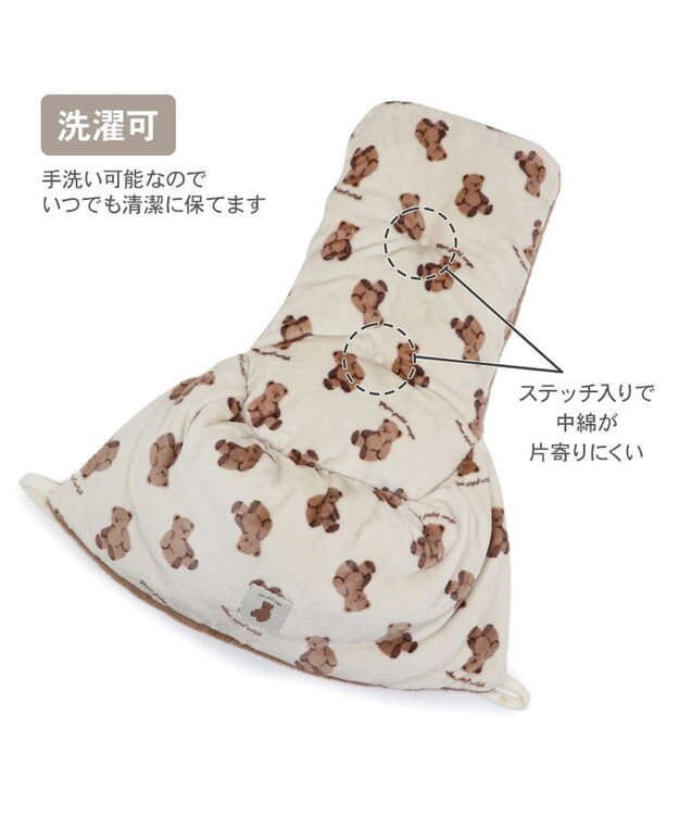 PET PARADISE ペットパラダイス くまちゃん 遠赤外線 ボア カート用クッション オフホワイト×ブラウン
